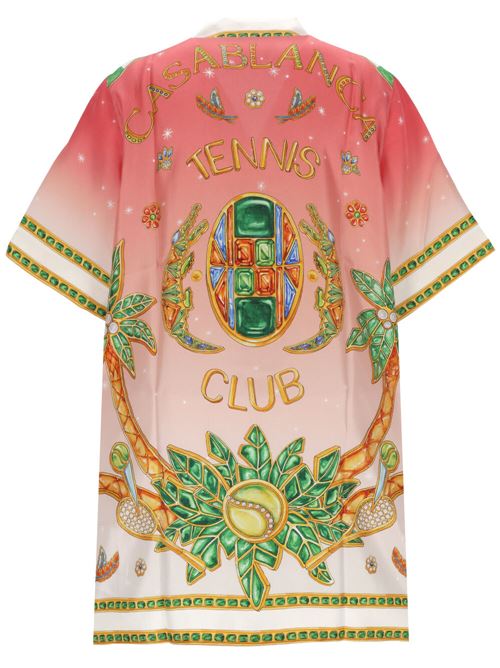 pink/multicolour silk all-over graphic shirt Casablanca | WS24DR03803JOYAUX D AFRIQUE PINK